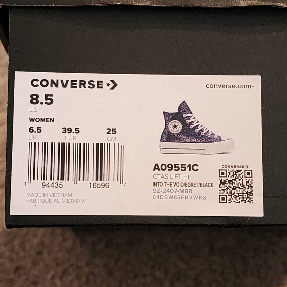 Converse LIFT Black and Silver Glitter Sneakers - Picture 2 of 6
